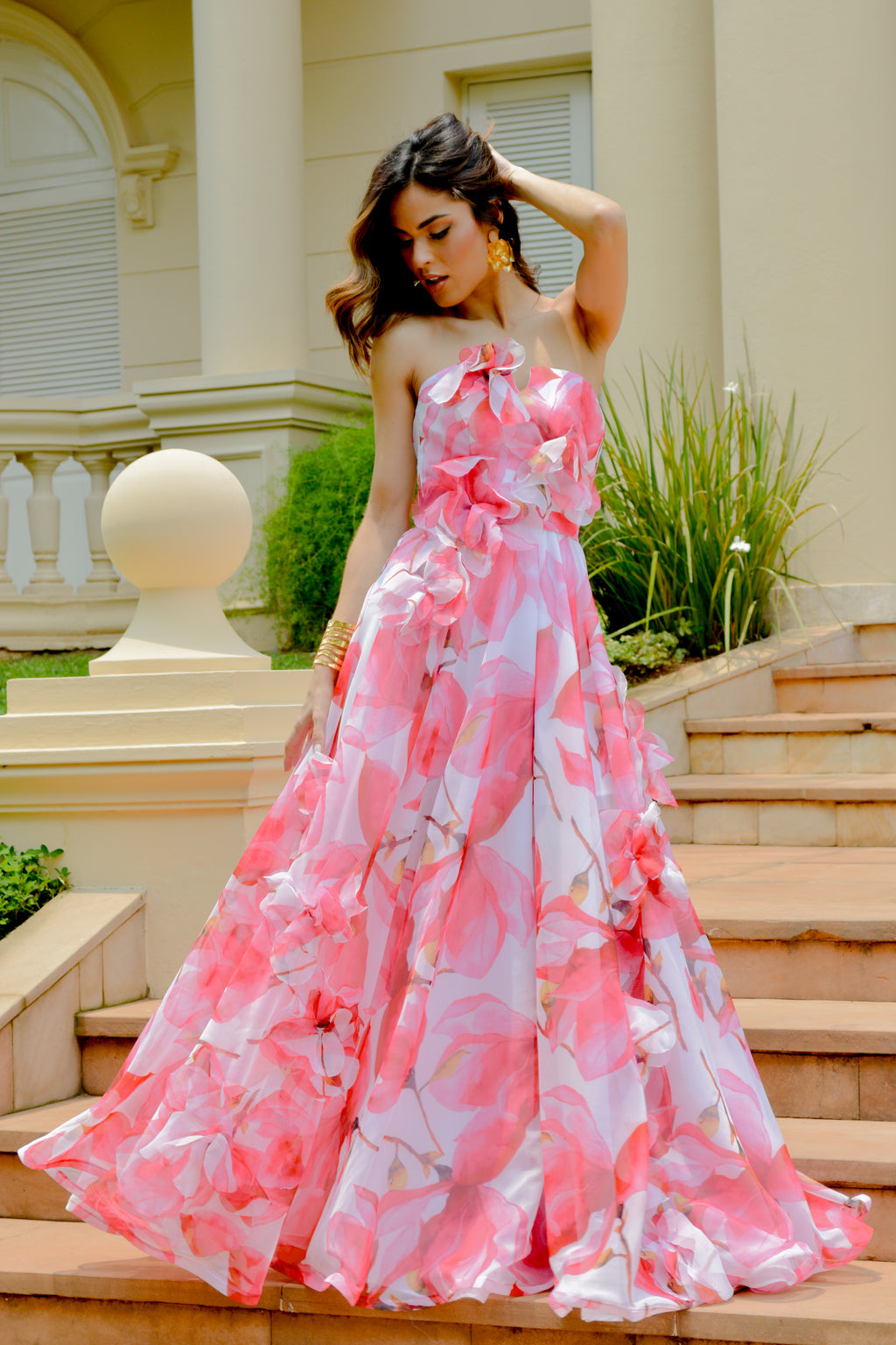 Vestido Zaragoza - Magnolia Blossom Print