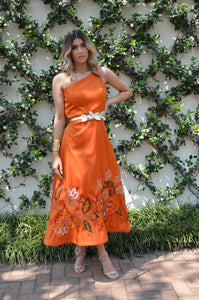 Vestido ROMA midi - tangerine