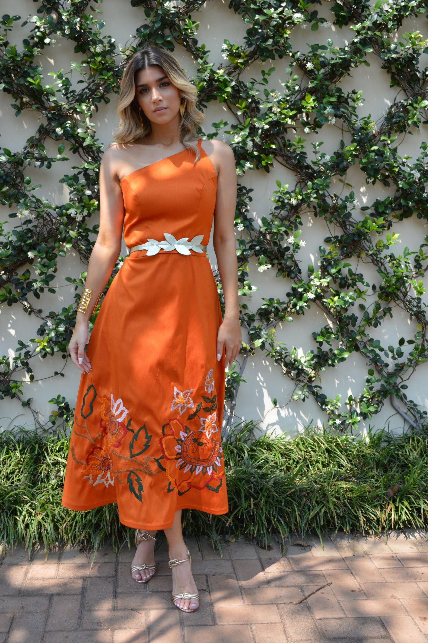 Vestido ROMA midi - tangerine