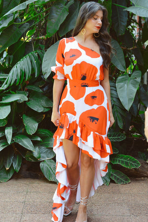Vestido CATALINE Print - Red Blossom