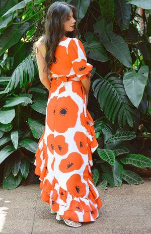 Vestido CATALINE Print - Red Blossom